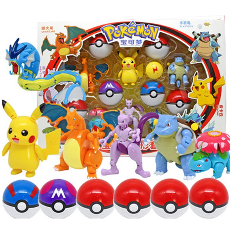 

Pokemon Figures Variant Ball Toy Model Pikachu Jenny Turtle Pocket Monsters Mew-Two Action Figure Toys Gift Charizard