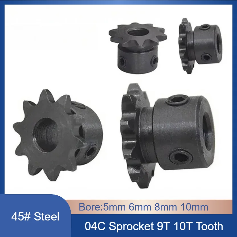 

1 шт. # Цепная звездочка 25 — 9T 10T, диаметр 5/6/8/10 мм, шестерня с шагом 1/4 дюйма и 6,35 мм для мини-двигателя 04C