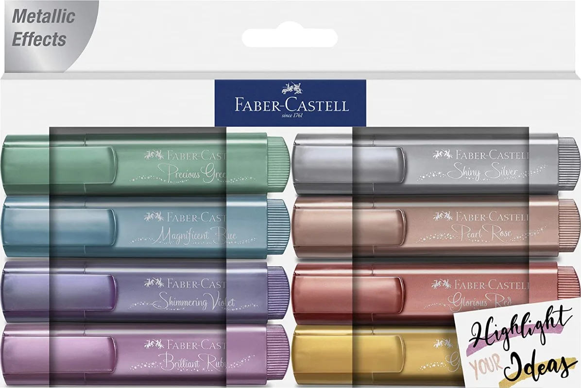 Faber-Castell Metallic Highlighter Set Assortment of 4/8 Sub