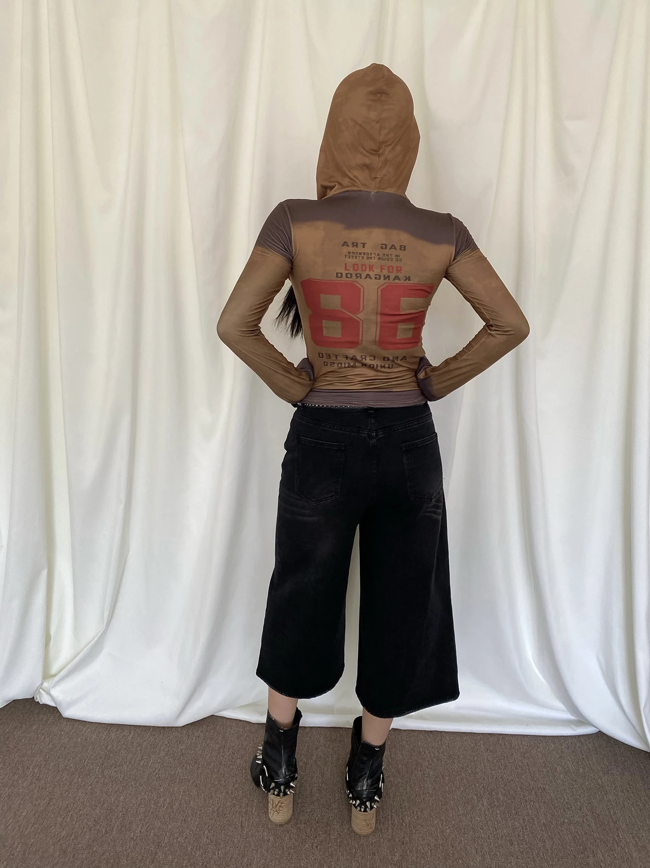 Женские мешковатые шорты REDDACHiC с заниженной талией черные потертые широкие