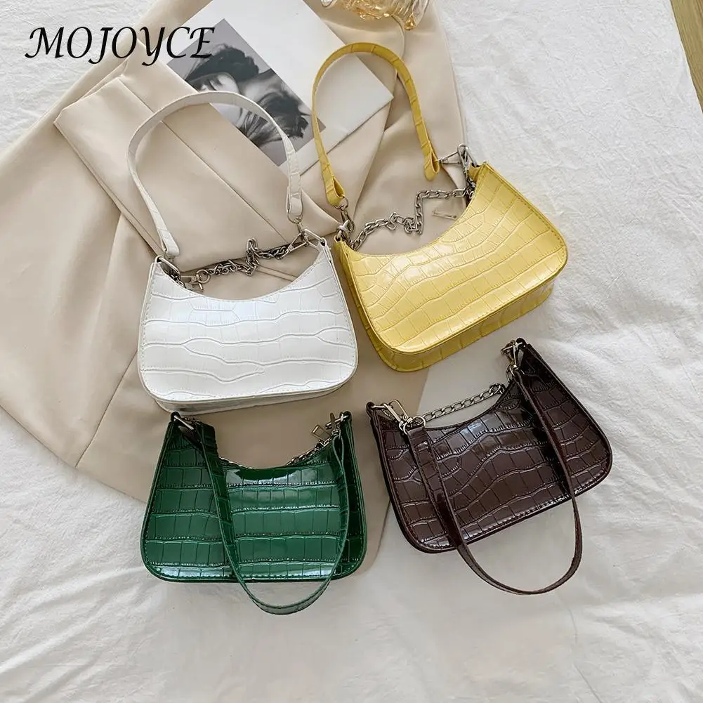 

Retro Alligator PU Leather Underarm Totes Women Chain Shoulder Bag Fashion Exquisite luxury designer female bag Fashion Women