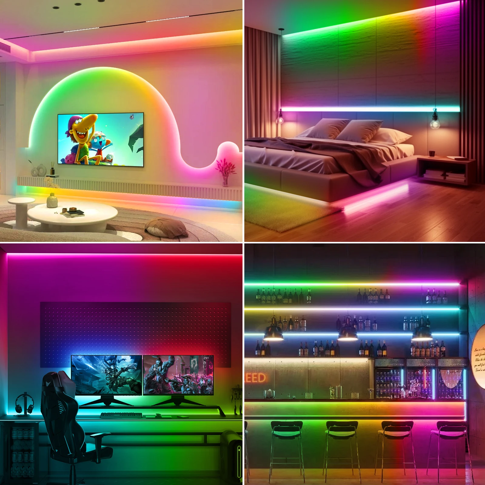 Светодиодная лента RGB Водонепроницаемая с поддержкой Bluetooth и дистанционным