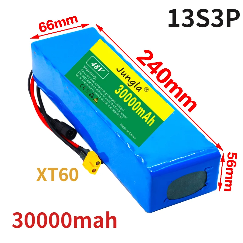 

XT60 plug 48v lithium Li-ion battery 48v 30Ah 1000w 13S3P li-ion Battery Pack 54.6v E-bike Electric bicycle Scooter with BMS