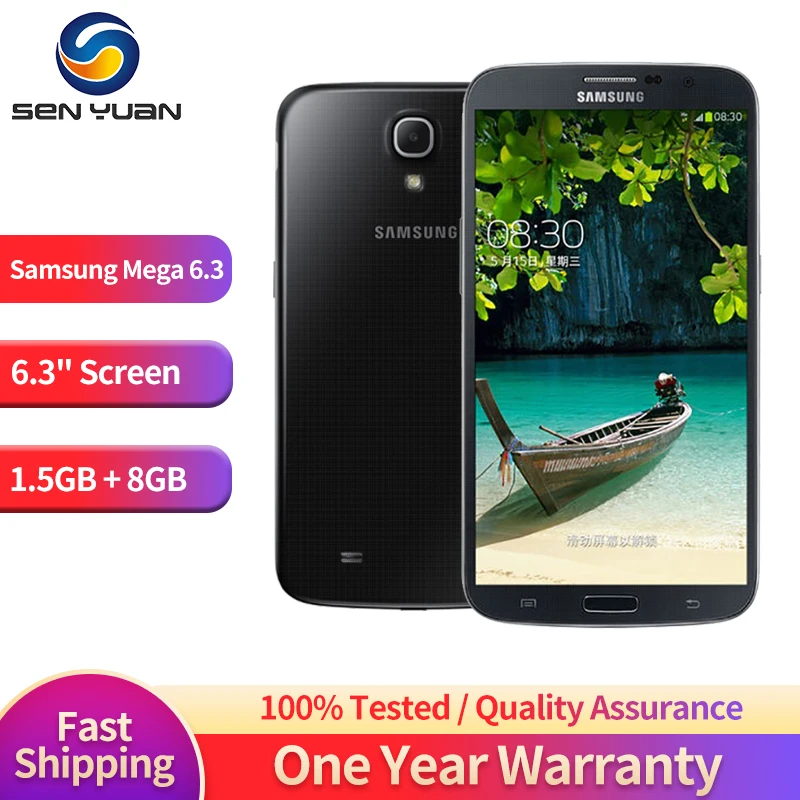 

Original Samsung Galaxy Mega 6.3 I9200 I9205 Mobile Phone 6.3'' 1.5GB RAM 8GB ROM 8MP+1.9MP CellPhone WiFi Android SmartPhone