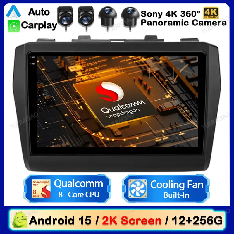Фото Автомобильный радиоприемник Android 15 для Suzuki Swift 2017-2021 GPS NAVI QLED Мультимедийный стерео видеоплеер 2DIN Qualcomm 4G LTE 5G WIFI BT №1