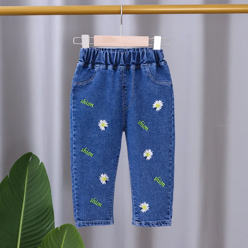 Children's Jeans Autumn 2021 New Fashion Boys And Girls Soft Denim Trousers Teenager Ankle Casual Cotton | Детская одежда и