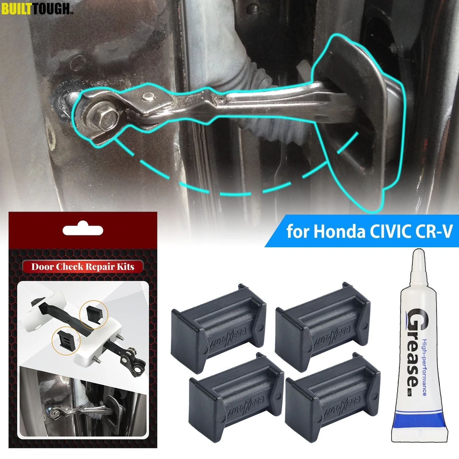 

4 шт., ремешок для проверки двери автомобиля в сборе для Honda CIVIC 2006-2016 CR-V 2004-2012, ограничитель замятия, демпфирование, провисание, ремонтный комплект