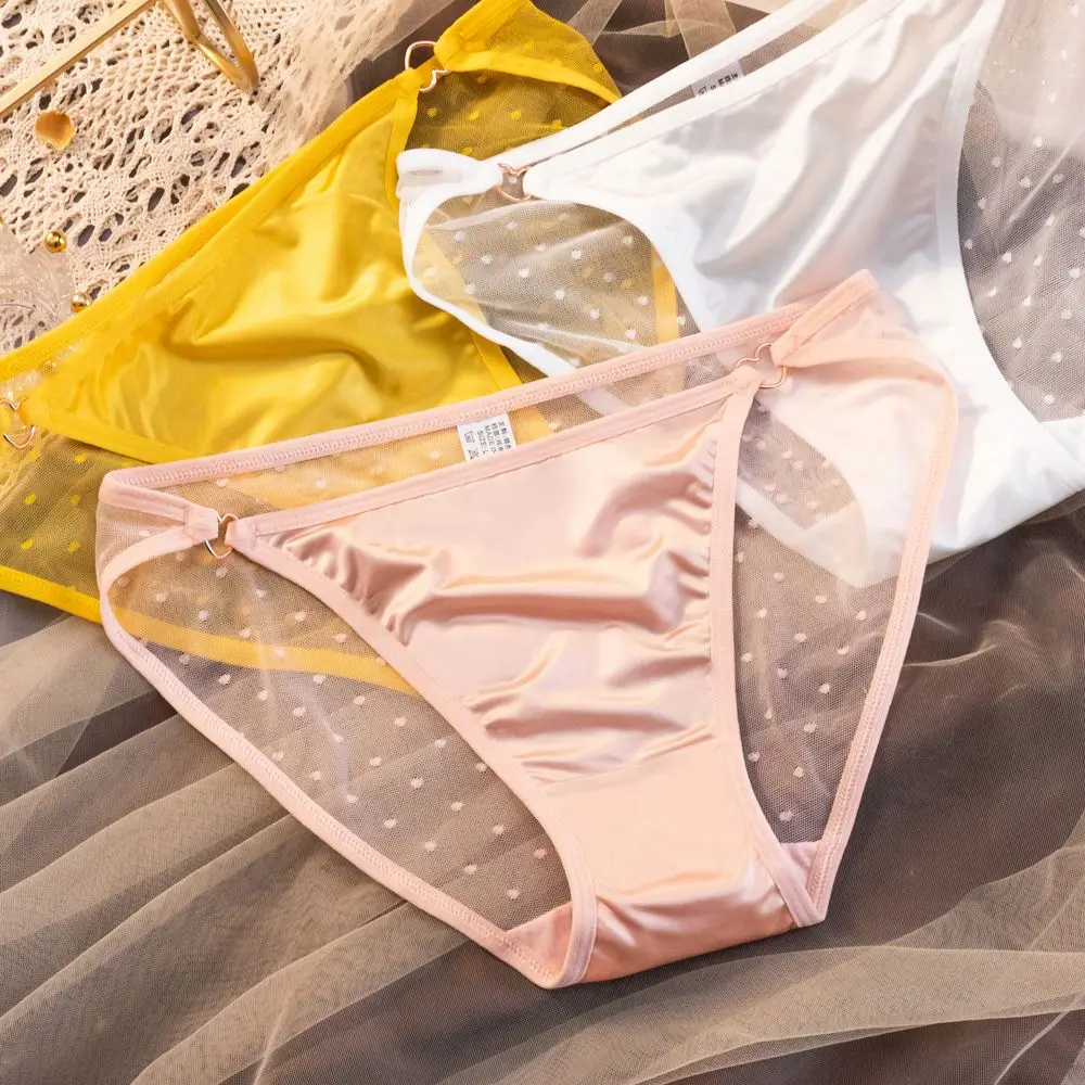 

Intimates Girls Cotton Crotch Love Heart Buckle Women Briefs Seamless Underwear Dot Print Underwear Ladies Lace Panties