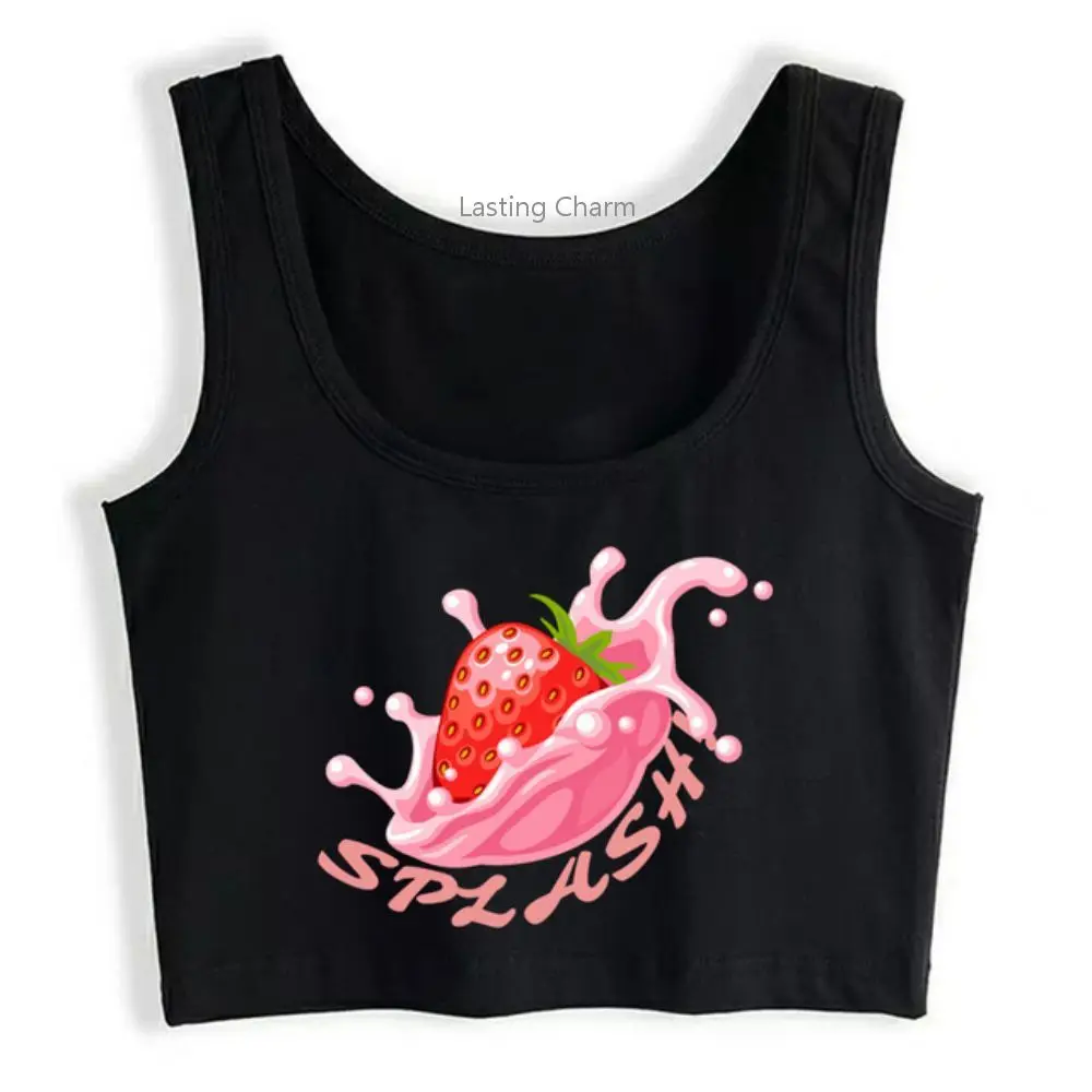 

Кроп-топ с клубничным молоком, красивый и милый спортивный топ для девочек