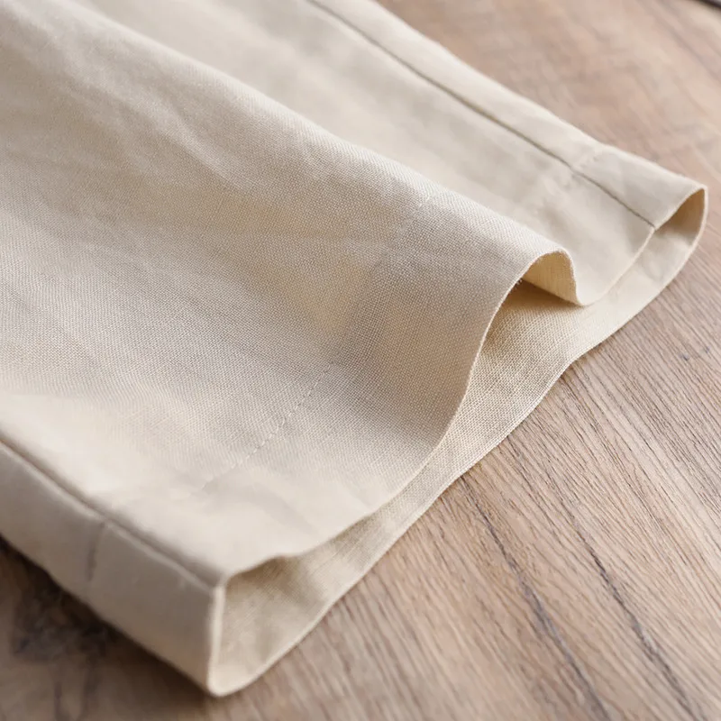 Брюки женские хлопковые с широкими штанинами повседневные свободные прямые