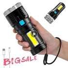 Суперъяркая яркая вспышка с 4 головками, сильный светодиодный светильник с USB, светильник дальнего действия, уличный портативный многофункциональный фонарик, тактический светильник