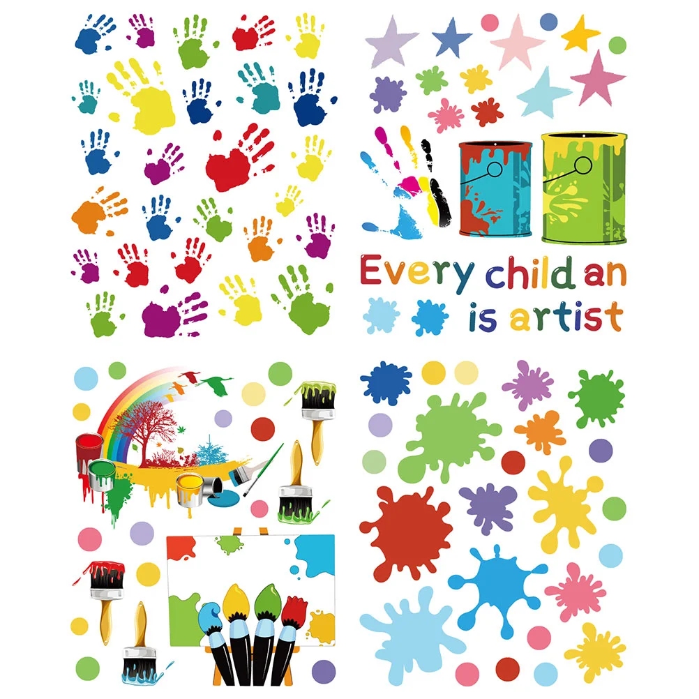 

Wall Decals Stickers Handprintdecal Kids Motivational Diy Colorful Wallpaperroom Nursery Inspirational Splatter Quotes
