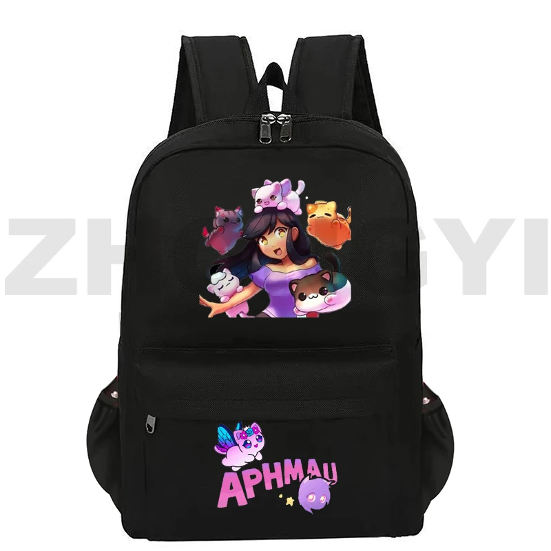 

Рюкзак Aphmau Merch для девочек-подростков, саквояж с рисунком аниме и кошки для детского сада, школьный ранец в стиле Харадзюку