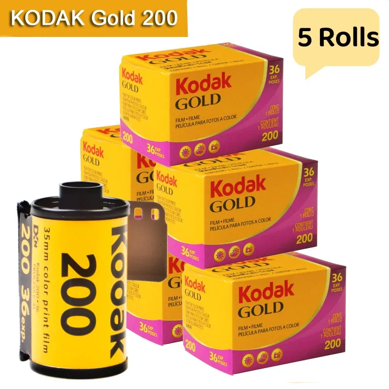 Wholesale 5 Rolls KODAK GOLD 200 35mm Film 36 Exposure per Roll Fit For M35 / M38 Camera