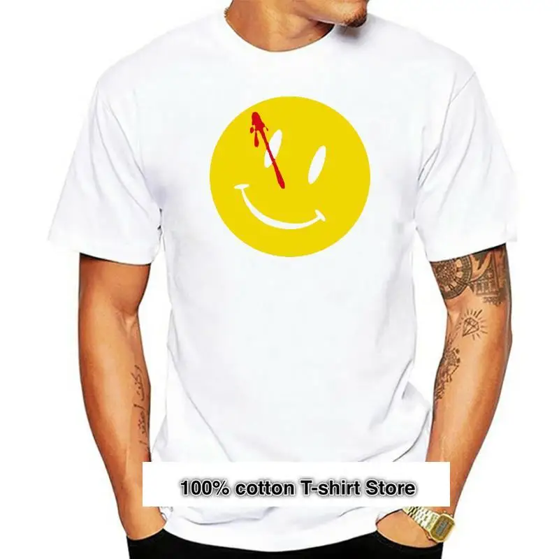 

Camiseta de Watchmen Bloody Smiley Face negra para adultos, camiseta
