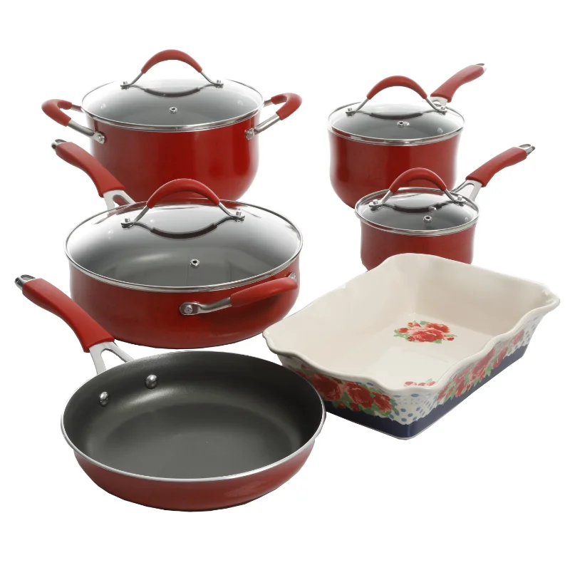

The Pioneer Woman Frontier Speckle 10-Piece Aluminum Non Stick Cookware Set