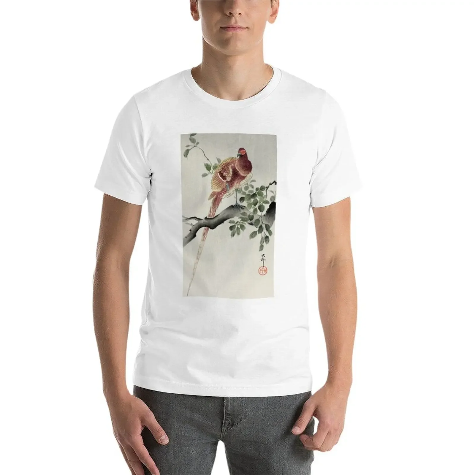 Новая медная японская футболка фазана толстовки короткая забавная забавные