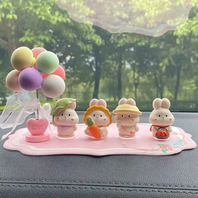 

Cute Rabbit Car Decoration Q Version Model Car Anime Accessories Ornaments Center Console Cute Gifts Cartoon Creative Ornament