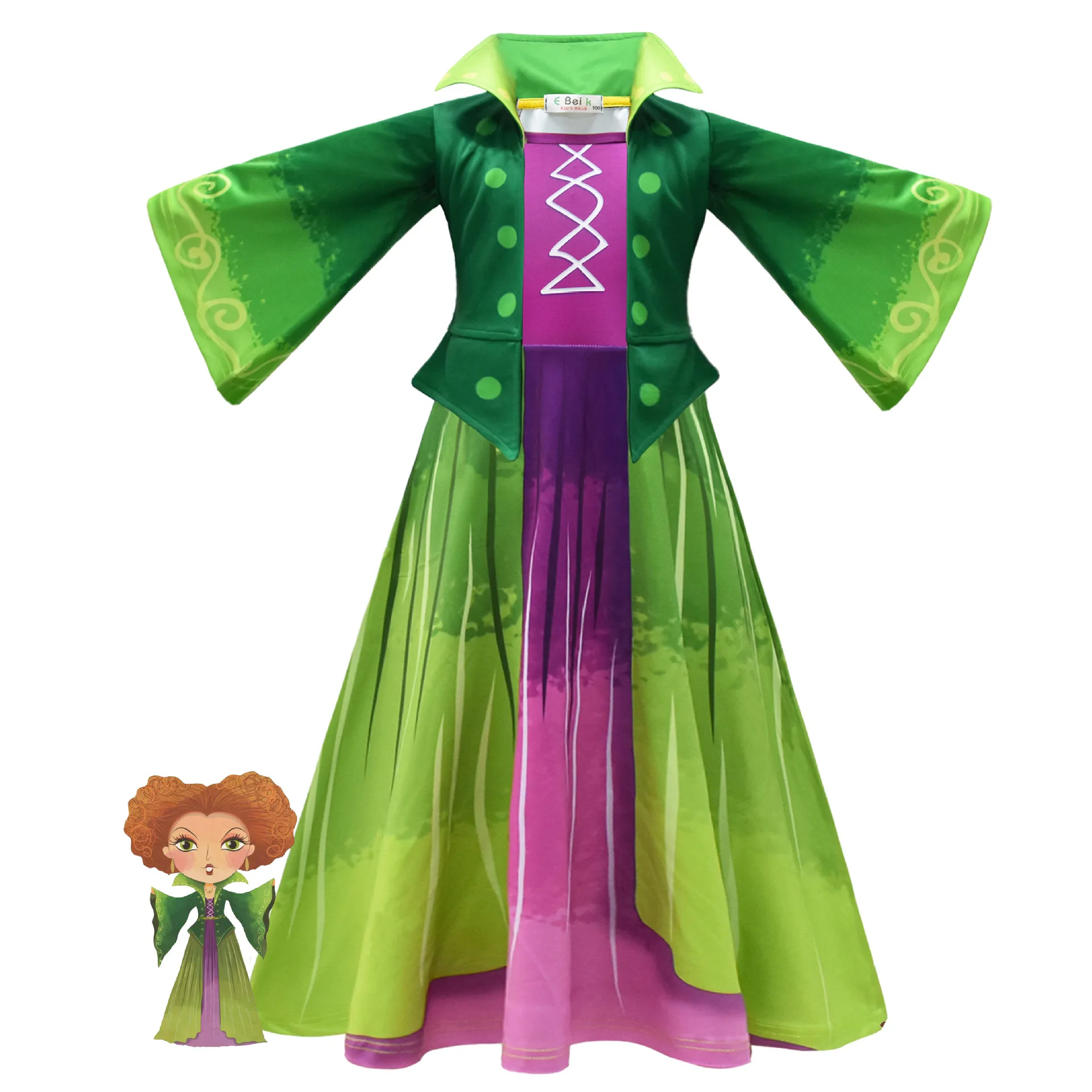 

Костюм Hocus Pocus Winifred Sanderson, костюм для косплея, платье для девочек, костюм, Униформа, костюм на Хэллоуин, карнавал, Рождество