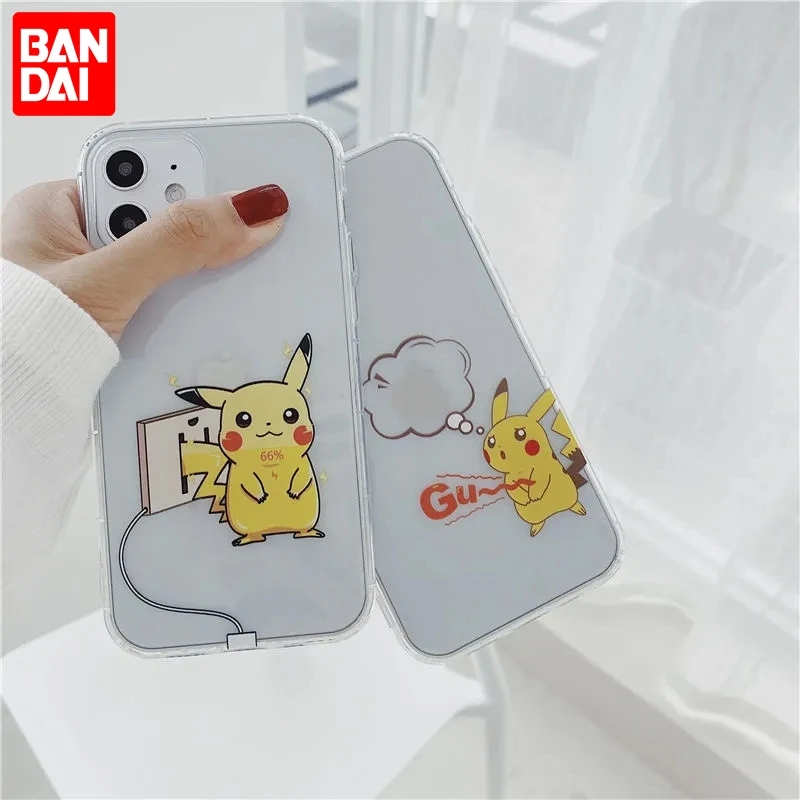 

Bandai Creative Cartoon Pokemon Cute Pikachu Clear Silicone Phone Case For iPhone Xs Max XR 11 12 13Mini 13 Pro Max Case