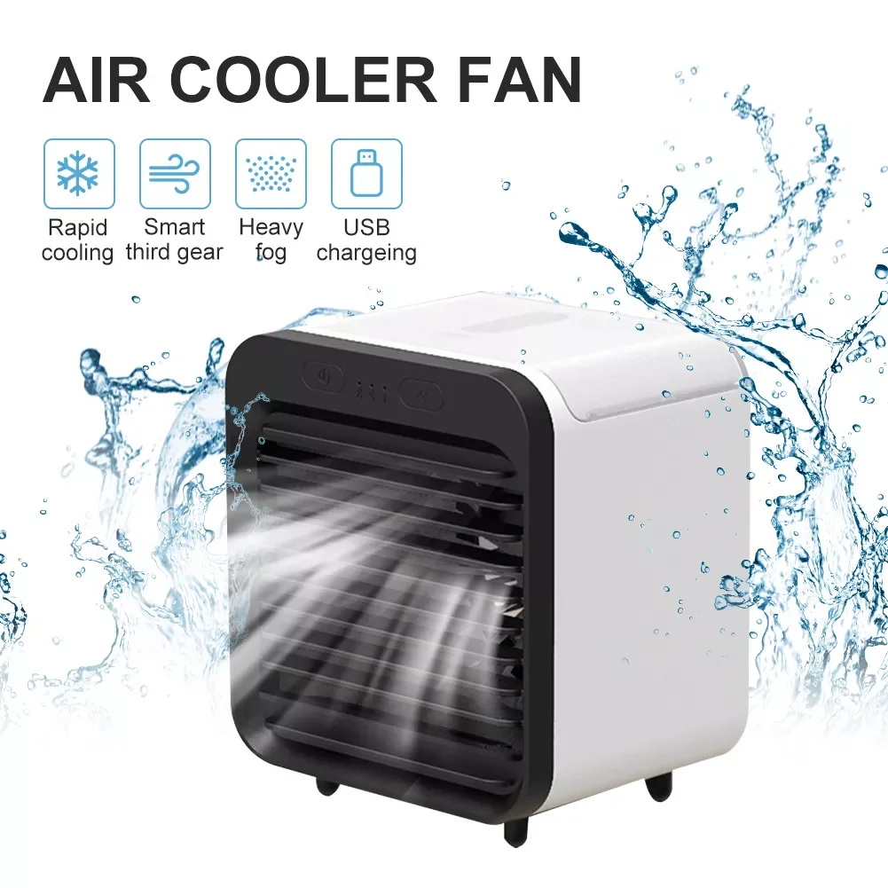 

NEW2023 USB Desk Mini Fan Portable Air Conditioner Air Cooler Fan Mini Table Air Conditioning Fan Cooling Mist Fan Humidifier Fo