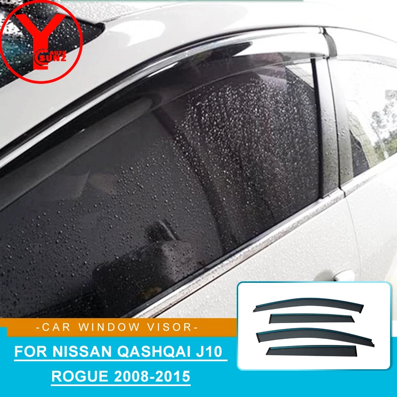 

Window Visor Vent Shade For NISSAN Qashqai j10 Rogue 2008 2009 2010 2011 2012 2013 2014 2015 Awning Rain Sun Guard Deflector