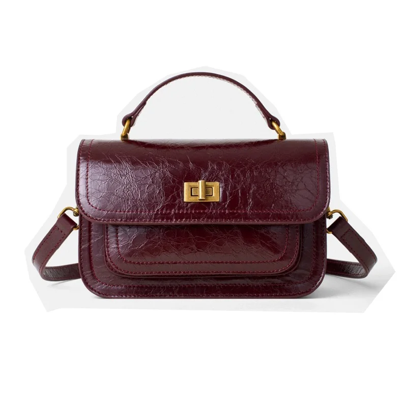 Женская большая сумка из коровьей кожи Oilwax маленькая натуральной женская через