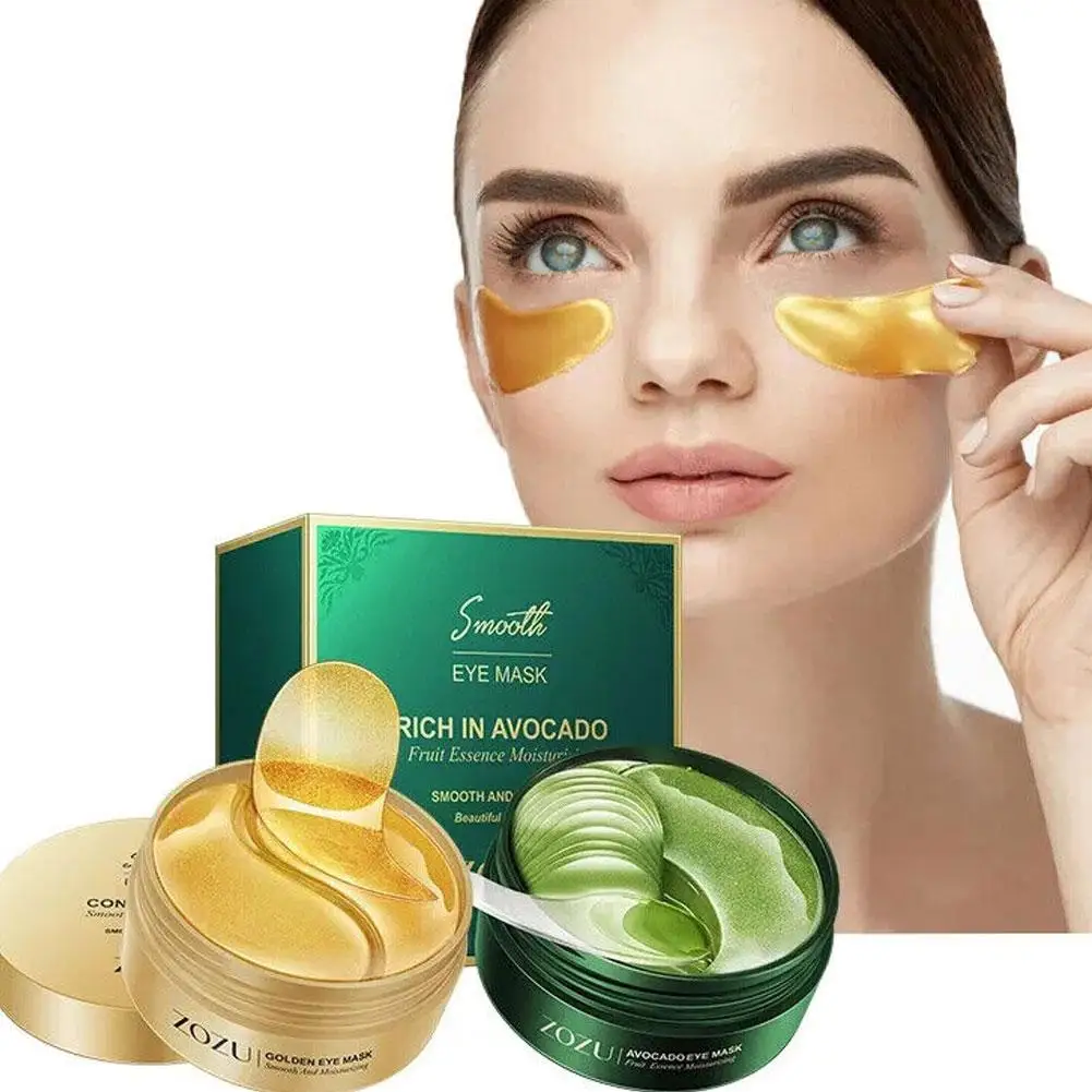 

30pairs Avocado Golden Collagen Eye Mask Anti Dark Skin Eye Moisturizing Anti Patches Eye Wrinkle Care Circles Bags Product D3Y6