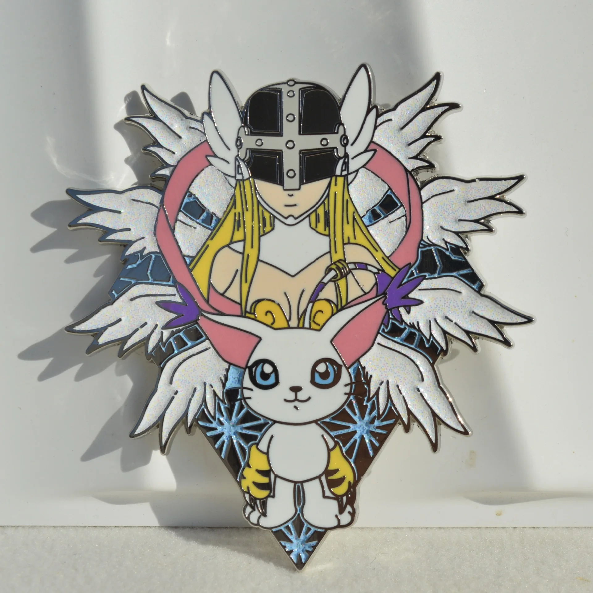 Фото Значки-пинсы Tailmon Angewomon, подвески Digimon Adventure, аниме-значки Digital Monster, броши для рюкзаков, одежды, лацканов, косплей-игрушки №1