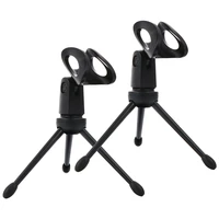 2pcs practical microphone storage stand plastic mic storage tripod for home