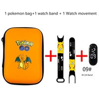 pokemon electronic watch pikachu cartoon digital electronic waterproof led watchorange003 bagwristband childrens toy gift