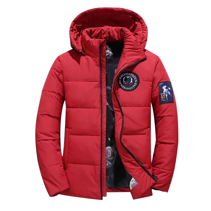 Promotional Down Jacket Men's Thickened Comfortable Winter Coat Short Closed Sleeve Adult White Duck Down Warm Coat Remove Cap