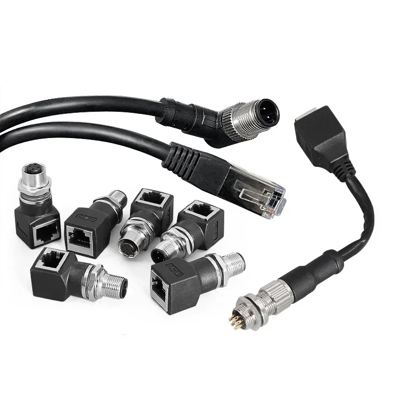 M12 4P D тип 8 контактов RJ45 переходник