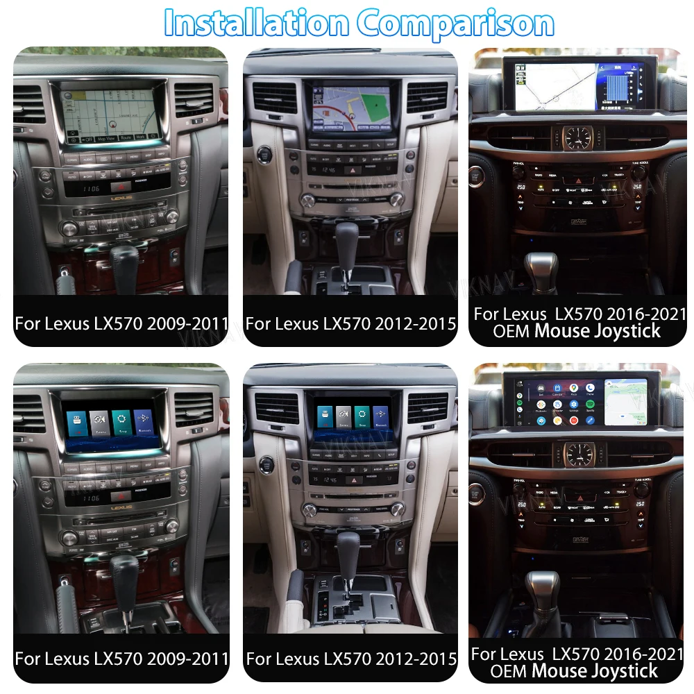 Фото Беспроводной CarPlay декодер для Lexus LX570 2009-2015: Обновление на Linux-платформе, Android Auto, GPS-навигация, подключение к оригинальному сенсорному экрану автомобиля №2