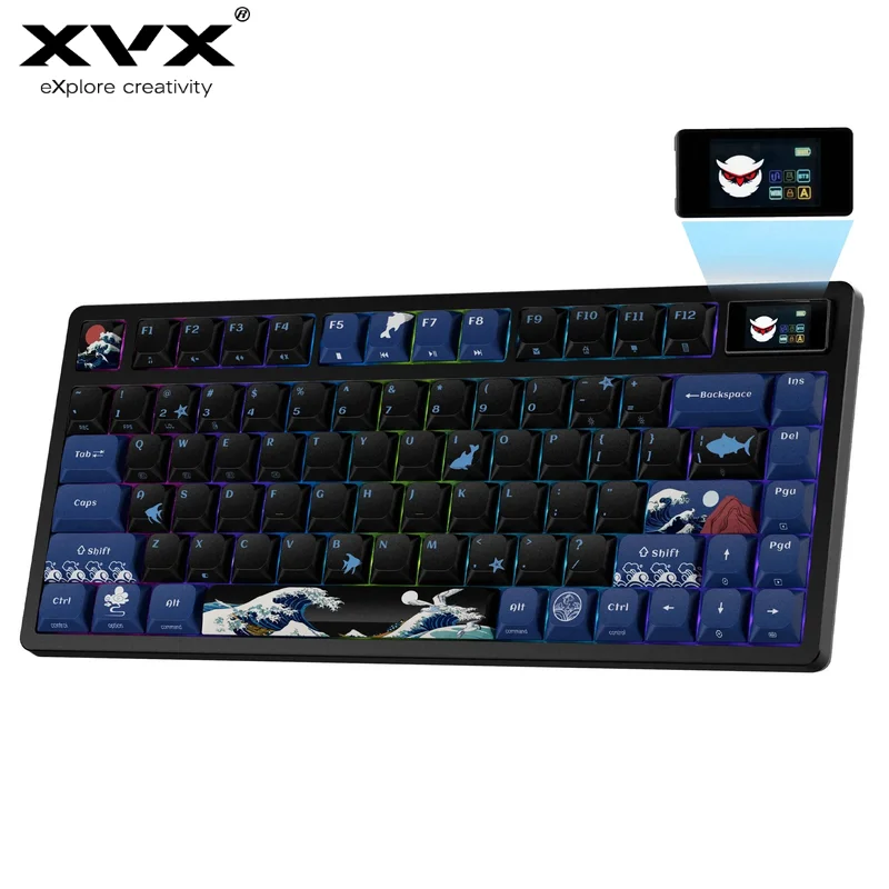 Беспроводная низкопрофильная механическая клавиатура XVX L75 PRO Black Wave Kanagawa с