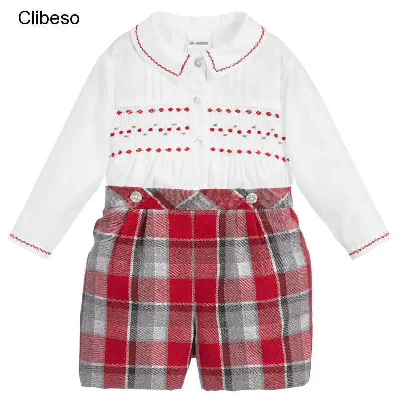 

2023 Christmas Baby Boys Sets Children Clothes Spring Brother Sister Embroidery Clothing Spanish Luxury Girl Dresses Red Costume