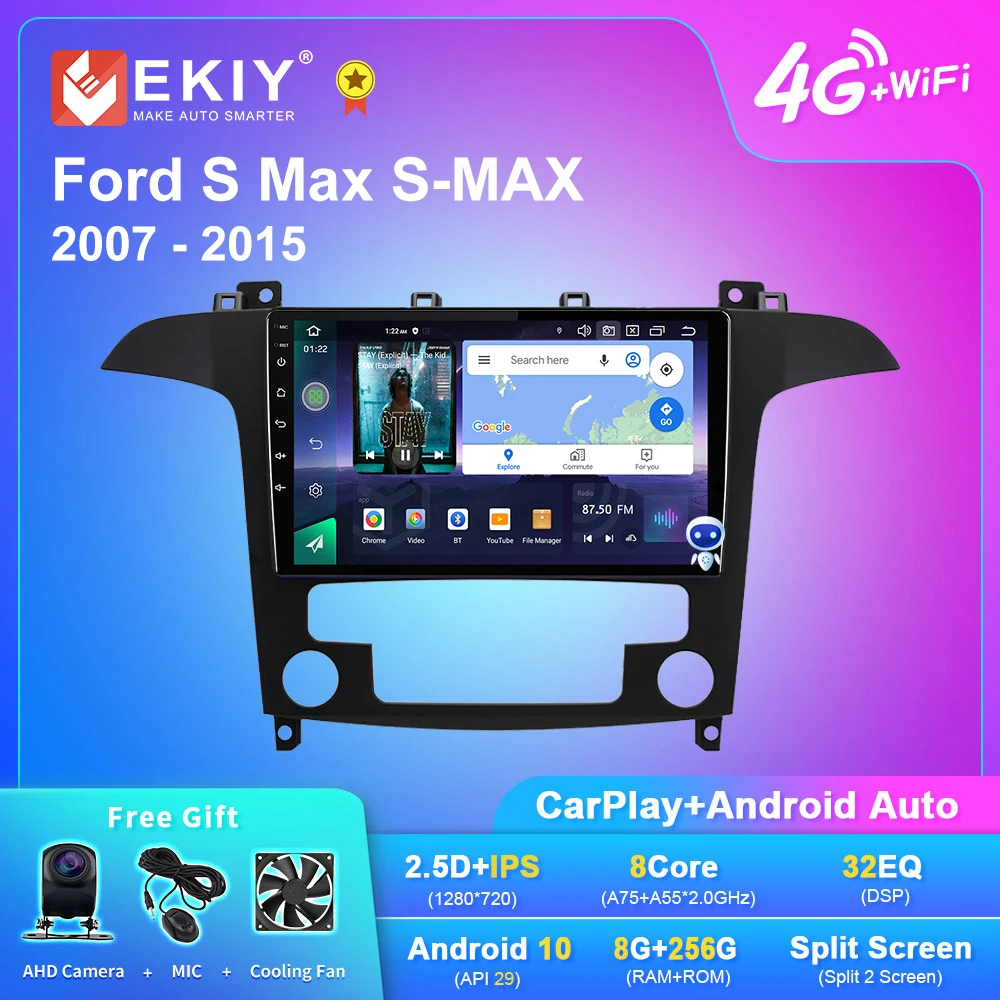 

EKIY Q7 Android 10 Car Radio For Ford S Max S-MAX 2007 - 2015 Multimedia Video Player Auto Stereo GPS Navi DSP Carplay 2din DVD