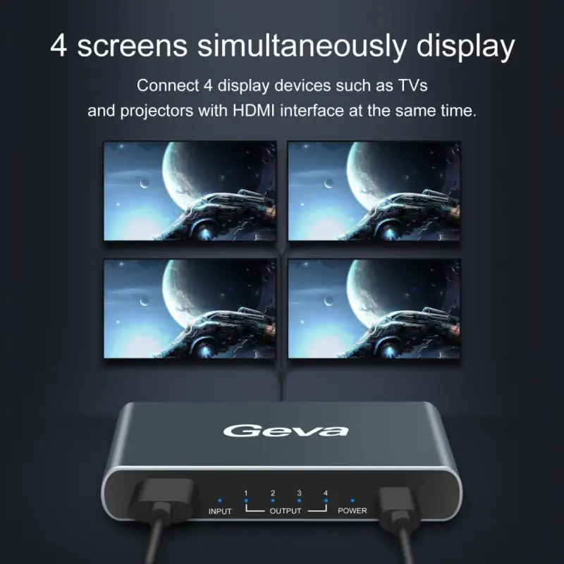 

Expandable With More Ports HDMI-compatible Splitter Durable 1 In 4 Out Switcher Simultaneously Connect Devices Hdmi2.0 Splitter