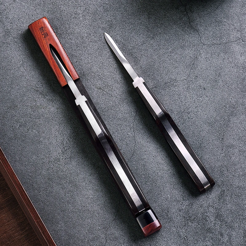 

Stainless Steel Tea Knife White Tea Ceremony Thickening Handmade Chinese Puer Tea Knife Prying Kung Fu Tea Cadeau Teaware 6