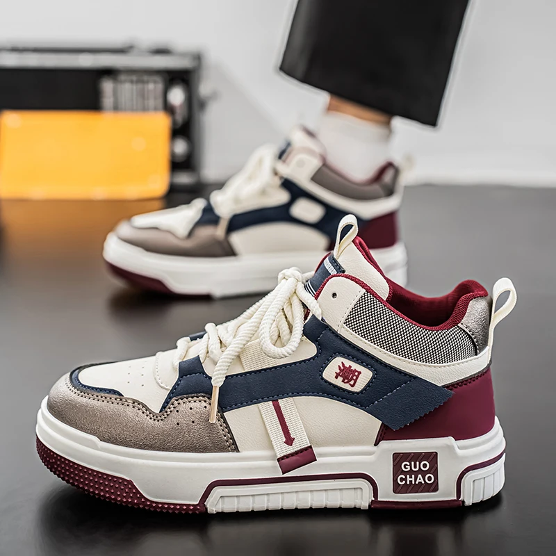 Ipek Men's Shoes 2024 Winter New National Fashion Mid-High Top Board Youth Versitile Sports Casual |