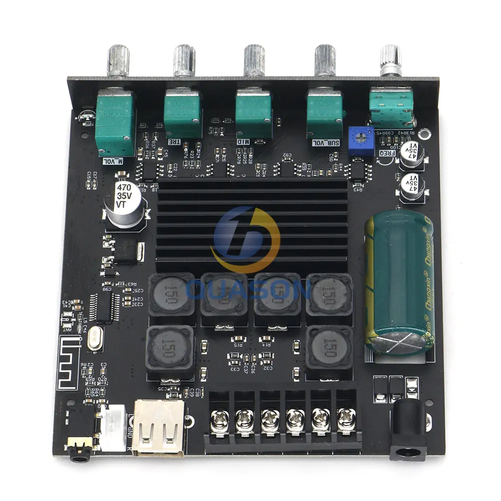 ZK-TB21S TPA3116 2 1 каналов Bluetooth 5 панель усилителя сабвуфера 50 Вт x2 + 100 Плата мощности