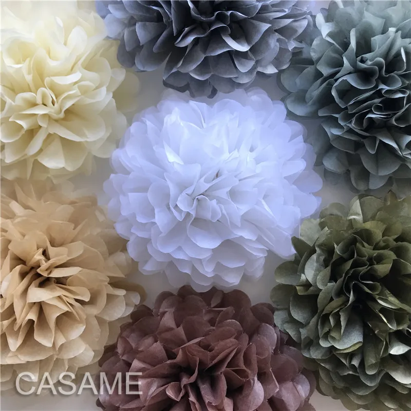 5pcs wholesale Tissue Paper Pompom Garland Rustic Weeding Decoration 10cm 15cm Weddings Decor Party Decor Bridal Shower Baby
