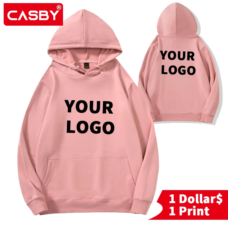 

Custom Logo Casual Men's and Women's Cotton Hooded Sweater Solid Color Hoodie Sports Fashion Terry Pullover Sweater
