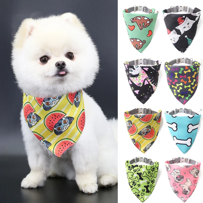 

New Adjustable Dog Bibs For Small Dogs Collars Tie Necktie Cat Scarf Puppy Bandanas For Cat Triangular Bow Ties Pet Accessories