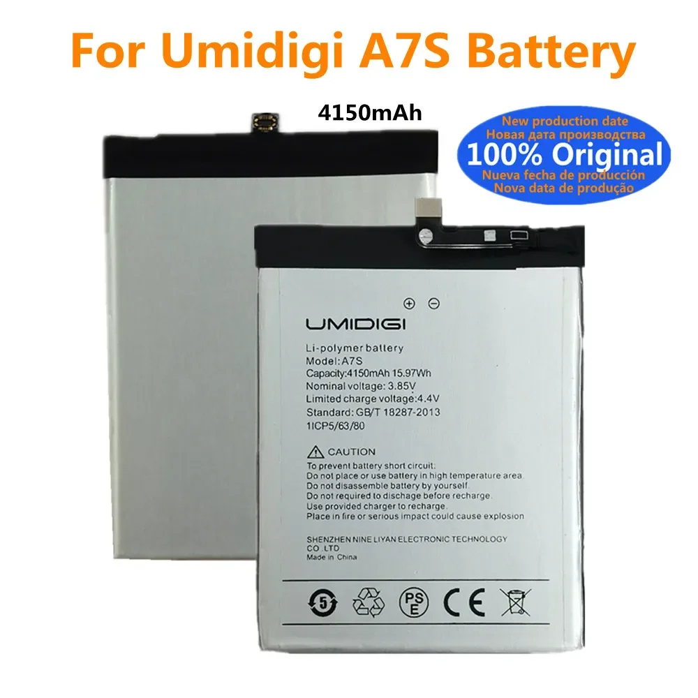

High Quality 4150mAh UMI Original Battery For Umidigi A7S A7 S Phone Battery Bateria Fast Shipping In Stock + Tracking Number