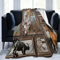 Horses Best Gift For Horse Lover Blankets Velvet Summer Animal Plaid Super Soft Throw Blanket for Home Car Rug Piece