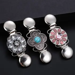 Imported New Fashion Vintage Women Elegant Sweater Crystal Shawl Duck Clip Clasps Clothing Pins Antique Clips