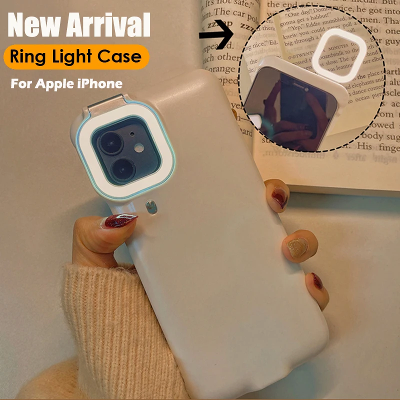 

Cell Phone Case For iPhone 12 11 Pro Max Light Fill Light Selfie Beauty Ring Flash Phone Case For iPhone 6 6S 7 8 Plus X XS XR