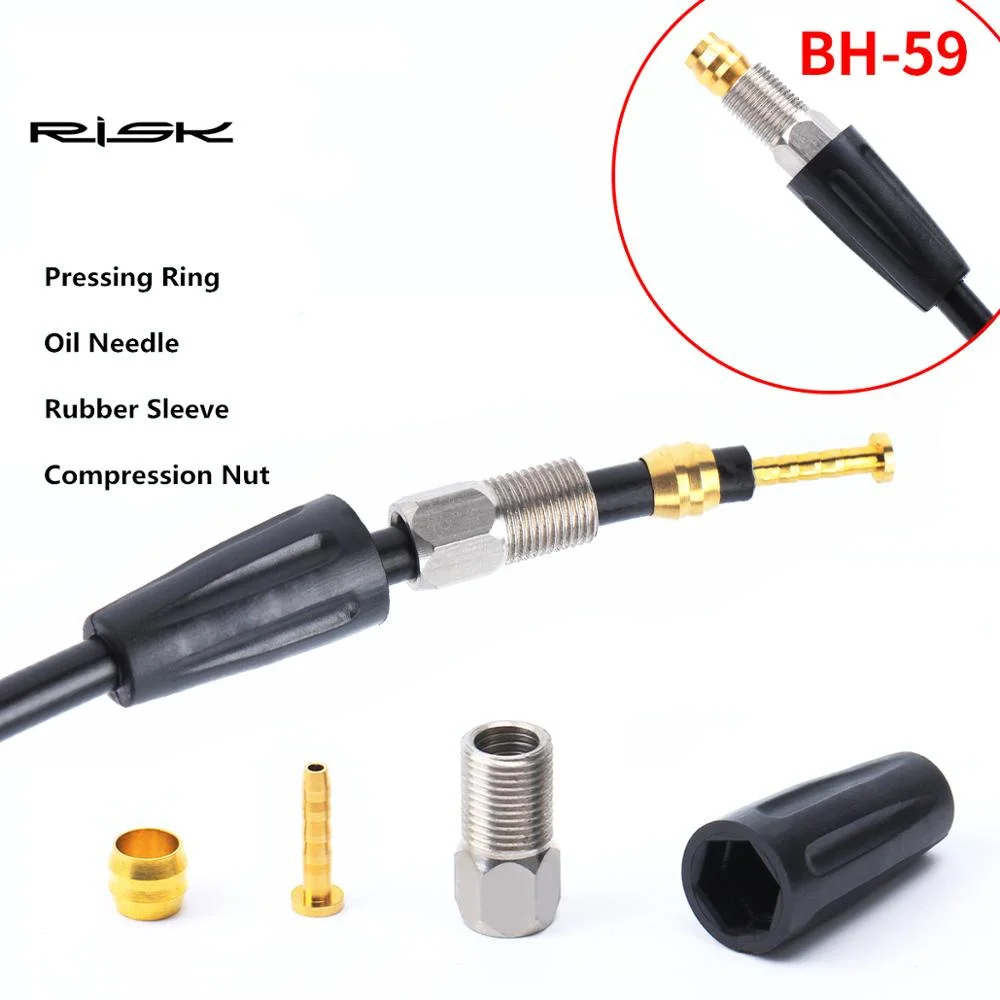 

RISK Bicycle Oil Disc Brake Tubing Needle T Head Olive Head Pressing Screw Mountain Bike Copper Sleeve BH59/BH90/Magura/Sram