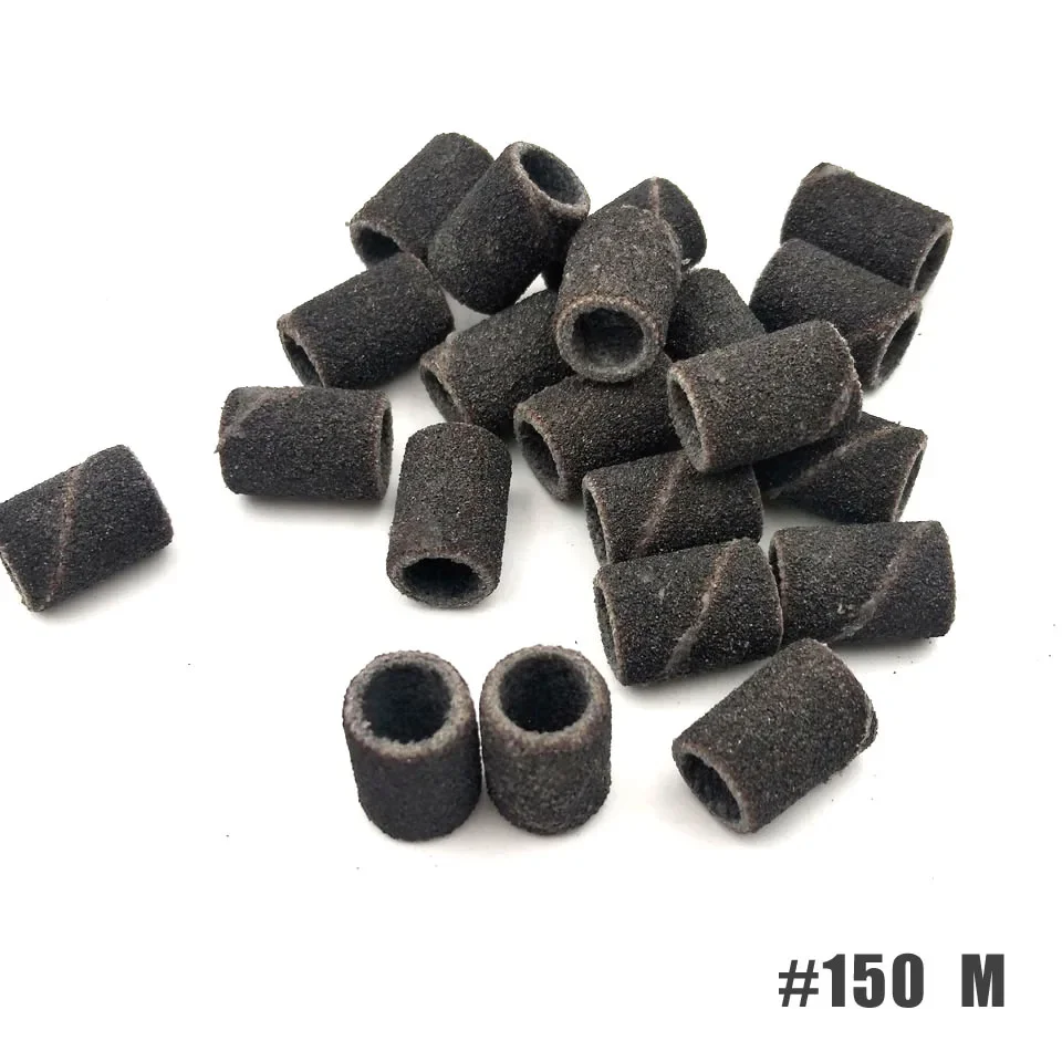 Hytoos 100 Шт. Черные Сверла Для Ногтей Шлифовальные Ленты Маникюра Педикюра